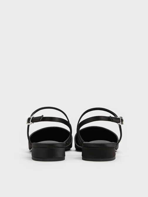 حذاء كورديليا المسطح ذو الكعب المفتوح المدبب, أسود خشن, hi-res