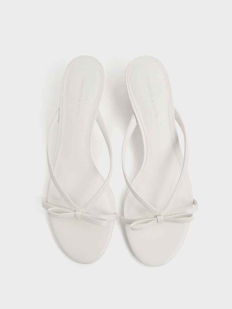 حذاء ميول سونالي بفيونكة وكعب "فراولة", أبيض, hi-res