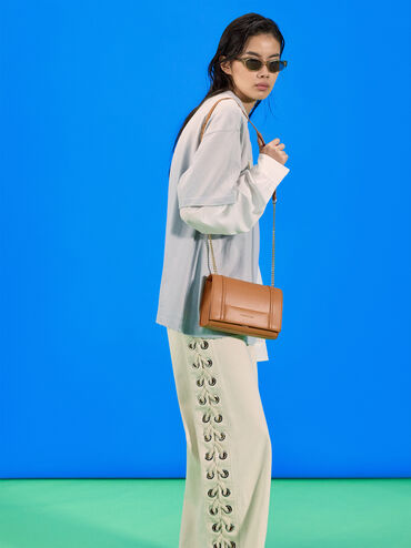 Shalia Chain-Strap Shoulder Bag, Russet Brown, hi-res