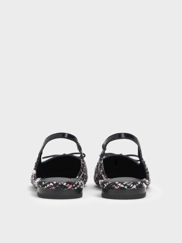 Barbara Tweed Pearl-Bow Slingback Flats, Multi, hi-res