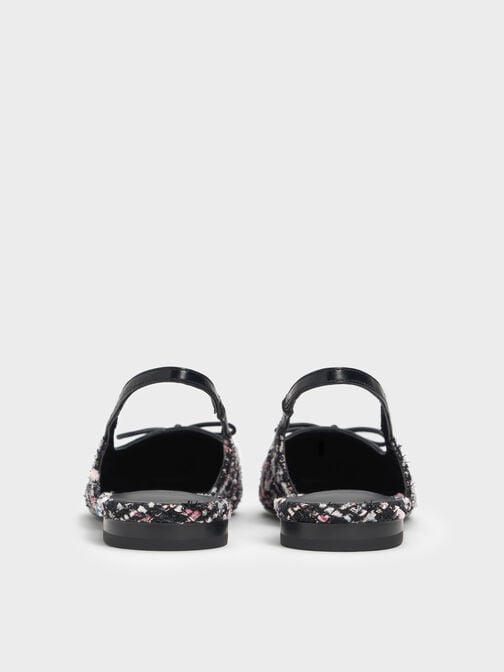 Barbara Tweed Pearl-Bow Slingback Flats, Multi, hi-res