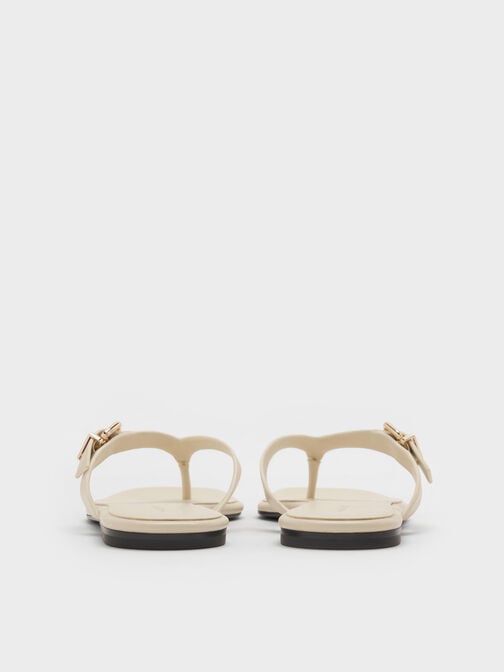 Buckled Thong Sandals, Chalk, hi-res