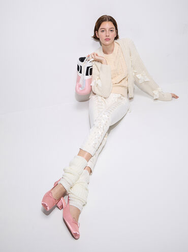 Sadira Satin Slingback Pumps, Pink, hi-res