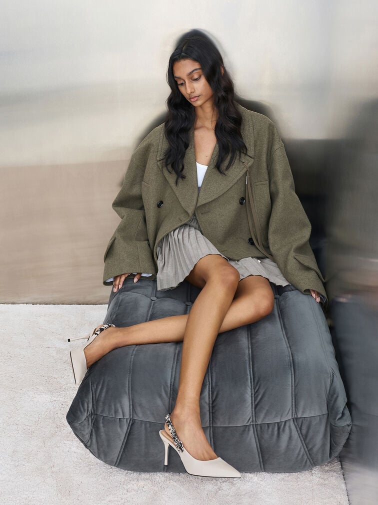 حذاء "تاياري" بسير خلفي من الجلد الطبيعي بحزام مطبوع, أبيض طباشيري, hi-res