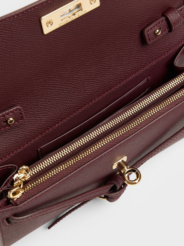 Tricha Knotted-Belt Crossbody Bag, Wineberry Red, hi-res