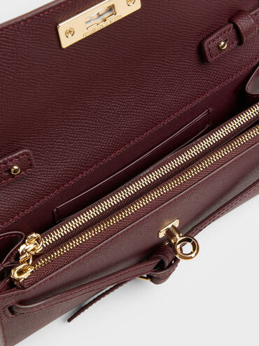 Tricha Knotted-Belt Crossbody Bag, Wineberry Red, hi-res