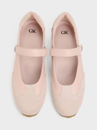 Jace Leather & Suede Mary Jane Sneakers, Pink, hi-res