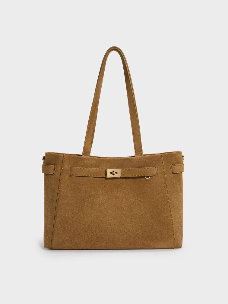 Dinora Belted Tote Bag, Sahara Sand, hi-res