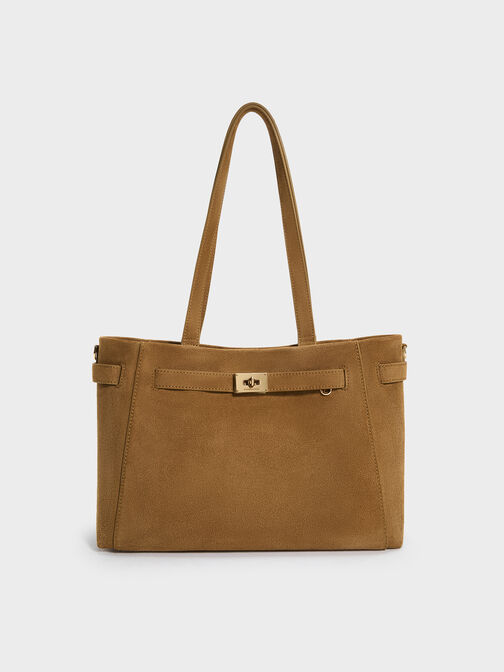Dinora Belted Tote Bag, Sahara Sand, hi-res