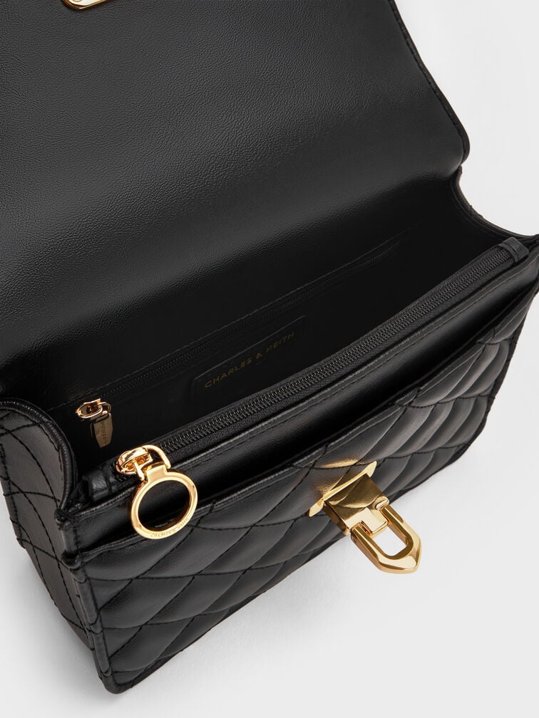 حقيبة يد مبطنة, أسود, hi-res