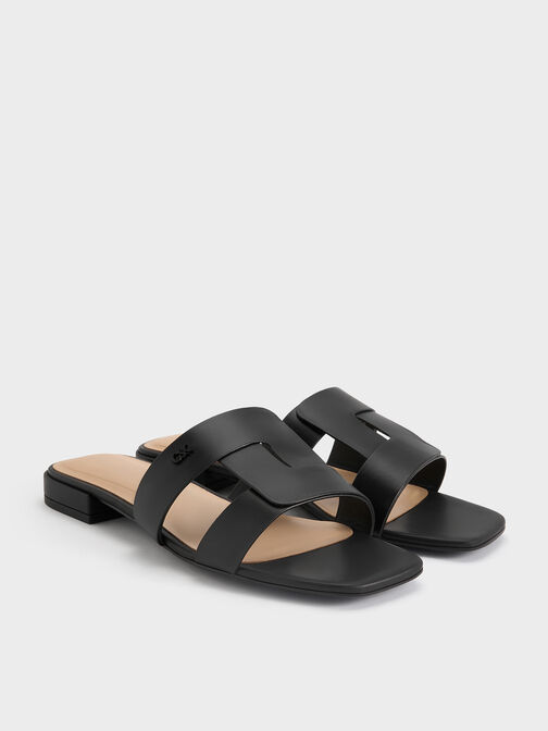 صندل سلايد بيتينا من الجلد, أسود, hi-res