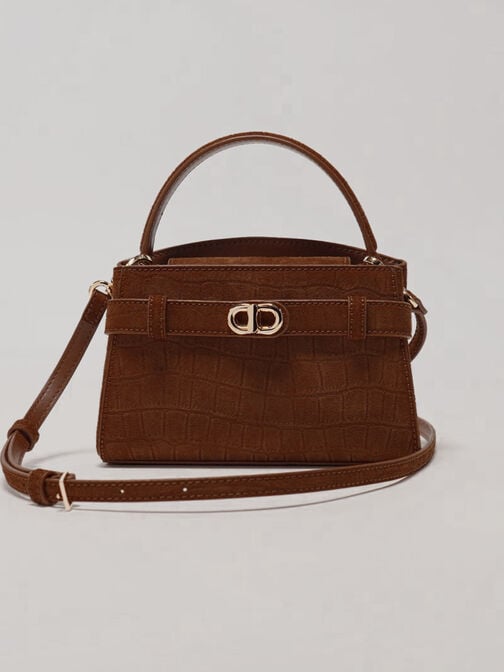 Aubrielle Top Handle Bag, Chocolate, hi-res
