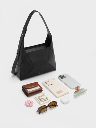 شنطة هوبو هندسية ناسرين, أسود كلاسيكي, hi-res