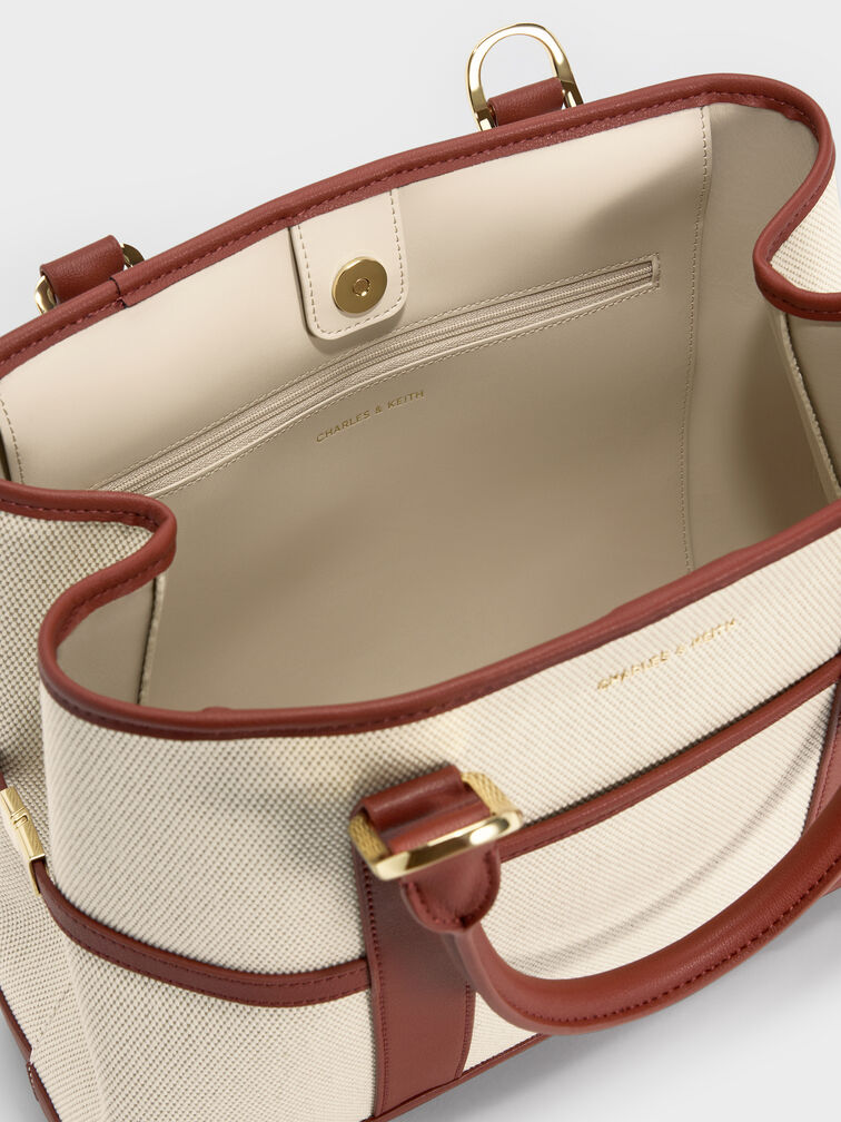 شنطة توت سكوتي من الكانفاس, قرميدي, hi-res