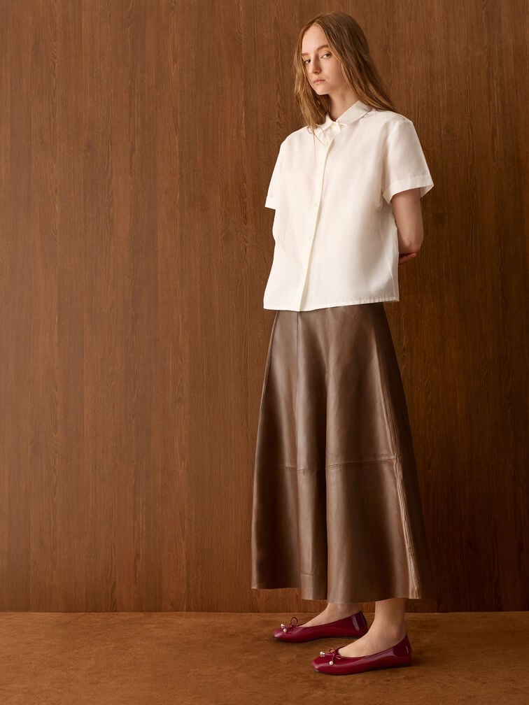 حذاء باليرينا باربرا لامع, أحمر, hi-res