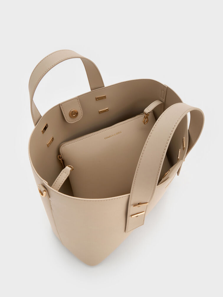 شنطة توت شانيا, بيج مخملي, hi-res