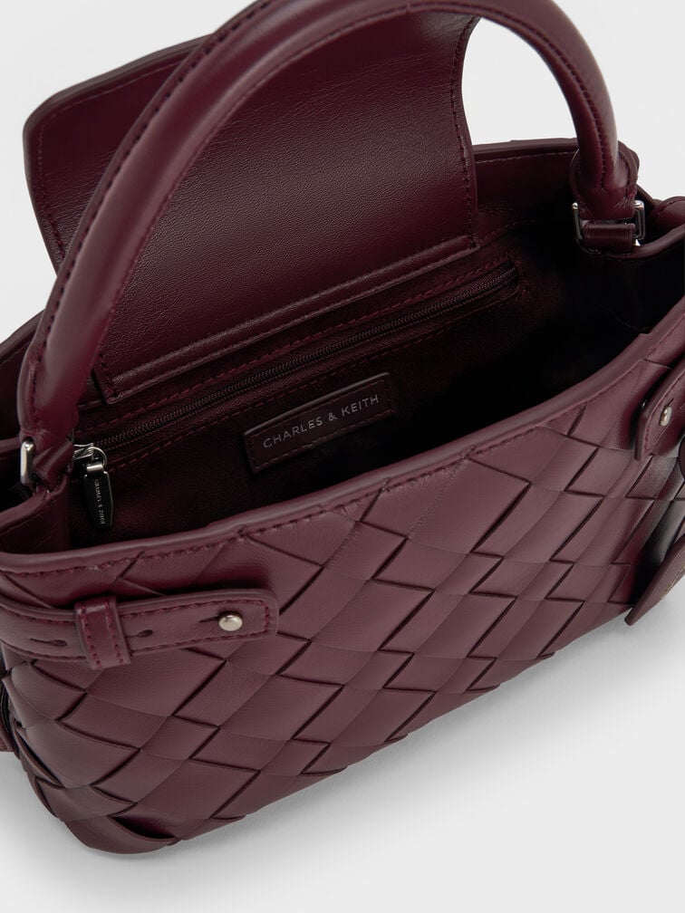 شنطة يد إيفيت منسوجة, أحمر توتي فاخر, hi-res