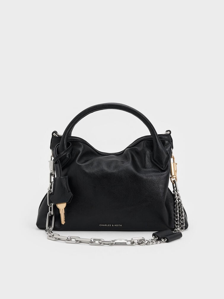 Mini Delfina Chain Tote Bag, Noir, hi-res