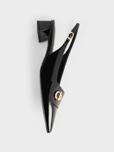 Marley Slingback Pumps, Black Boxed, hi-res