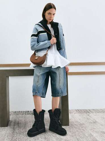 Trice Belted Shoulder Bag, Mocha Brown, hi-res