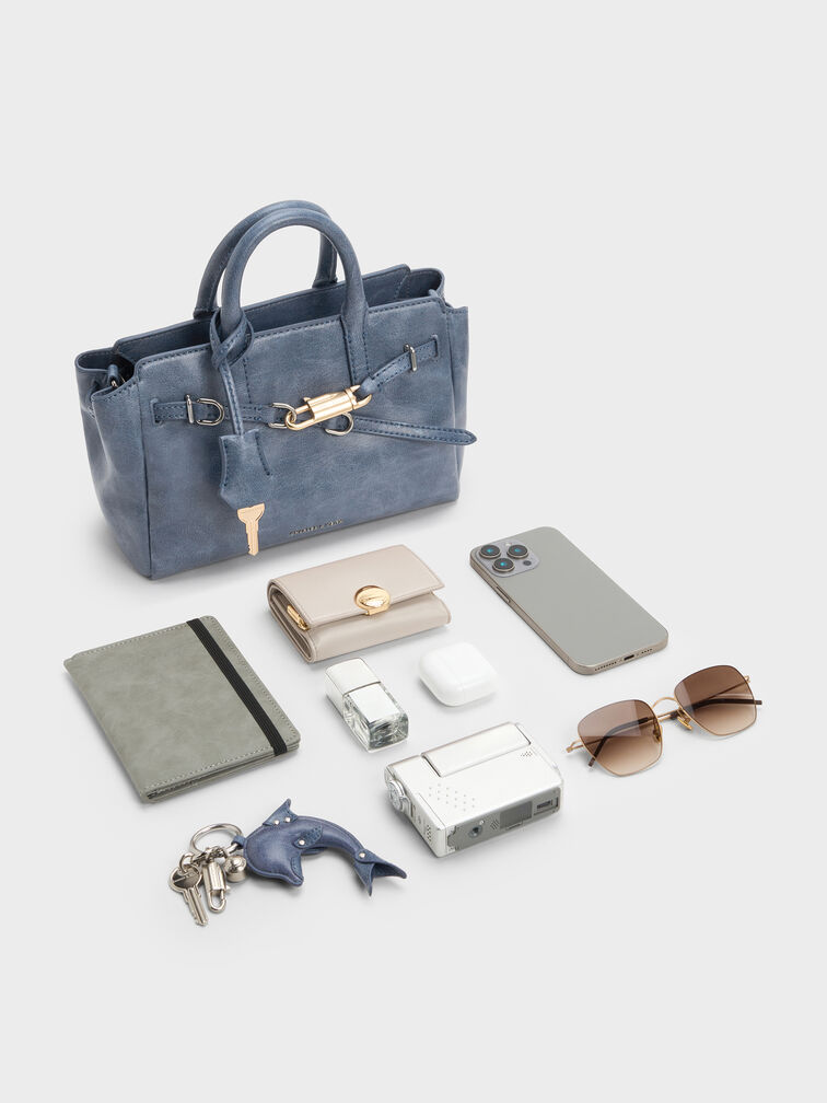 Mini Delfina Belted Tote Bag, V3, hi-res