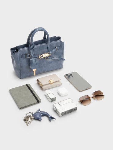 Mini Delfina Belted Tote Bag, V3, hi-res