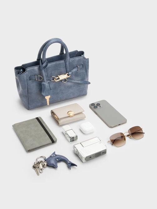 Mini Delfina Belted Tote Bag, V3, hi-res