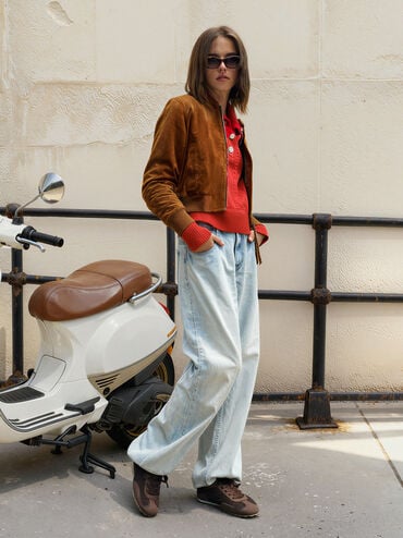 أحذية رياضية (سنيكرز) من النايلون بألوان متباينة, بني محبّب غامق, hi-res