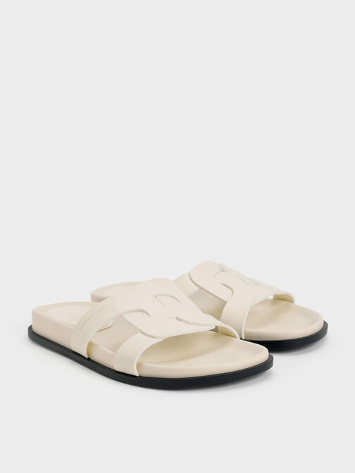 Fannie Interwoven Slide Sandals, Cream, hi-res