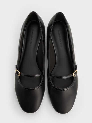 حذاء ماري جين مزين بشرائط, أسود, hi-res