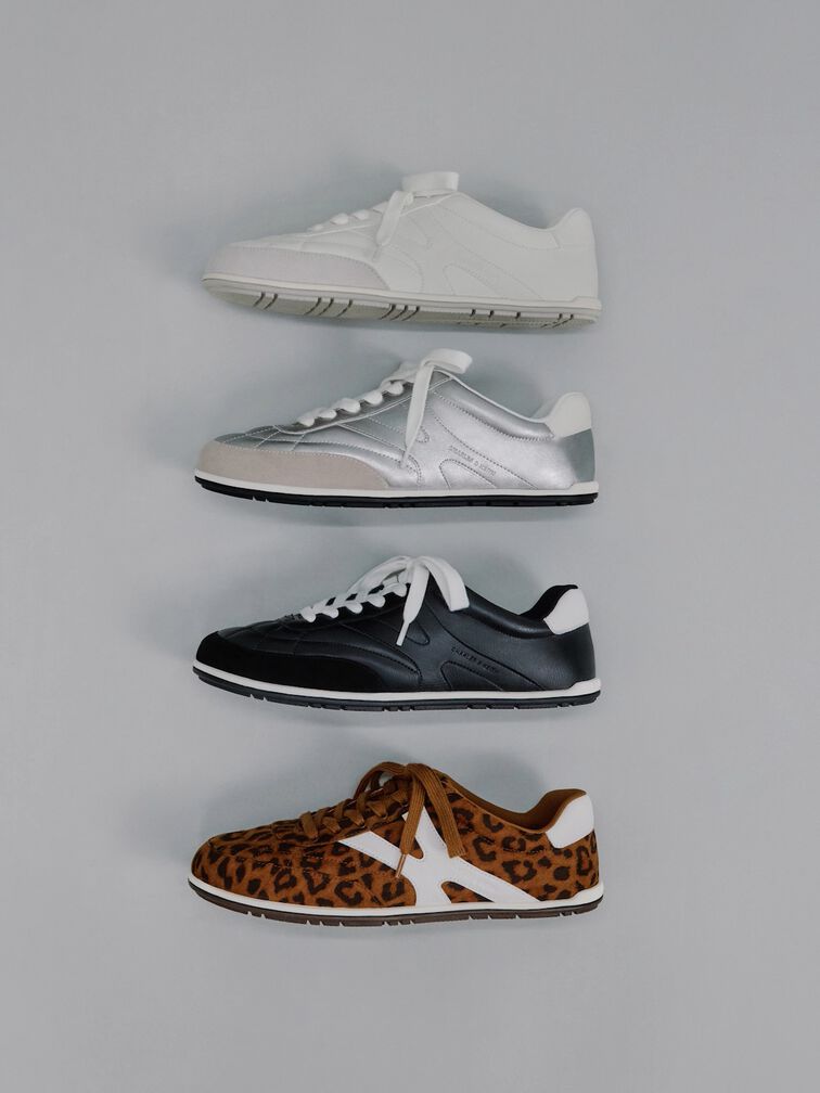 حذاء سنيكرز ميتالك برقبة قصيرة, فضي, hi-res