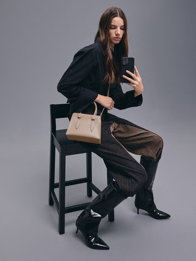 حقيبة توت من ألين بتصميم متماسك على شكل شبه منحرف, تاوب, hi-res