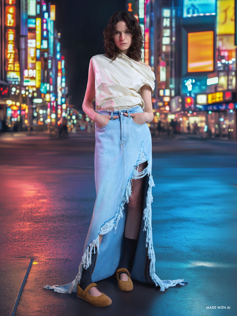 حذاء ماري جين شامواه صناعي, بني, hi-res