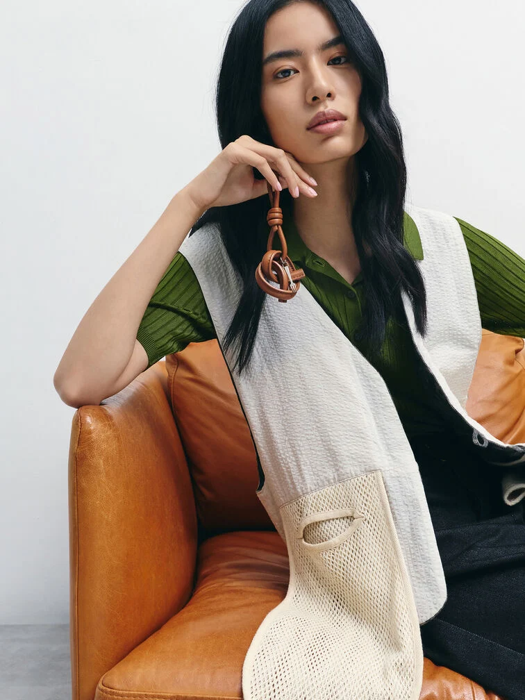 Ember Brown Jody Suede Belted Shoulder Bag - CHARLES & KEITH