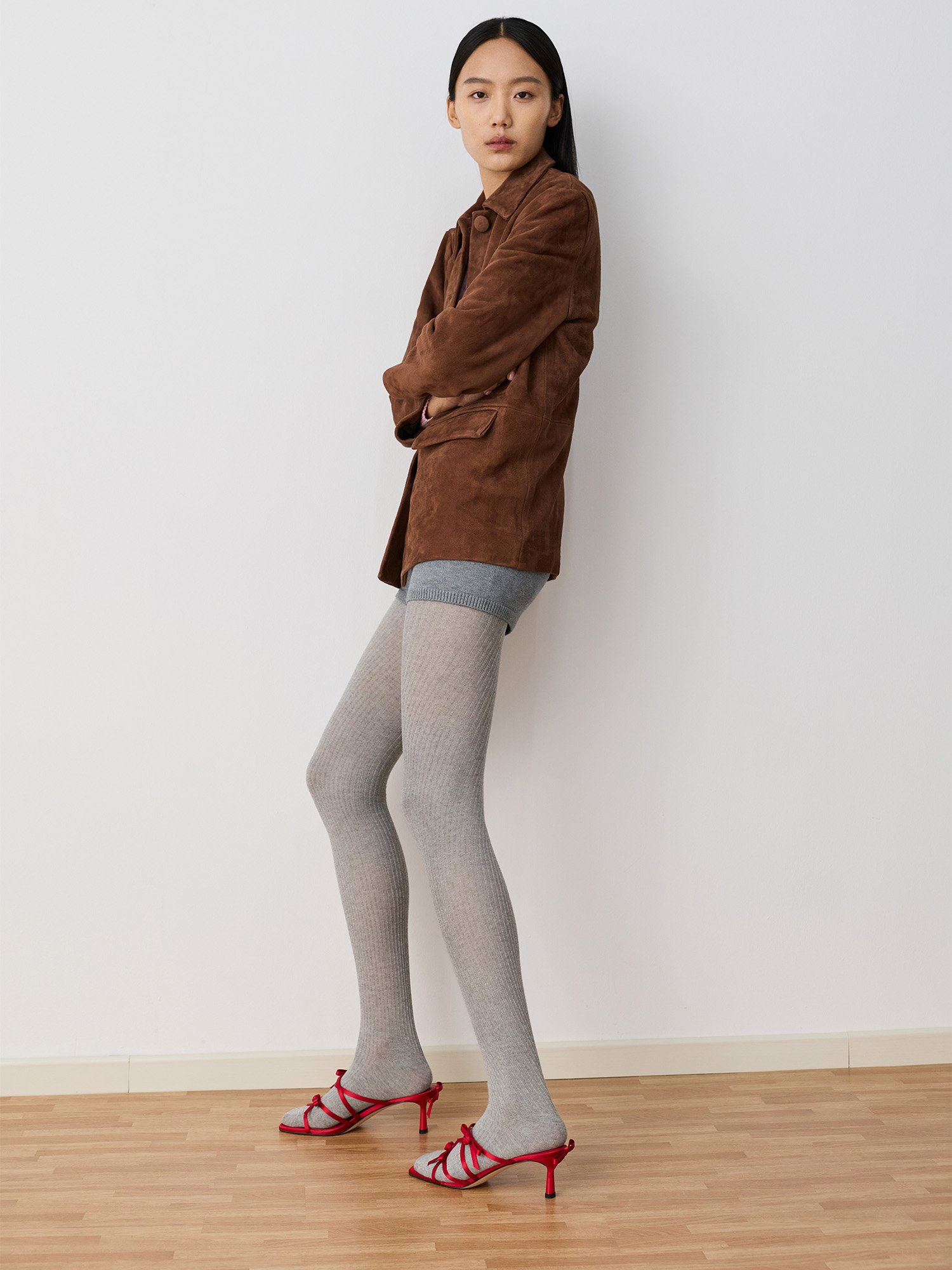 Red Kelis Rose-Bow Strappy Heeled Mules - CHARLES & KEITH