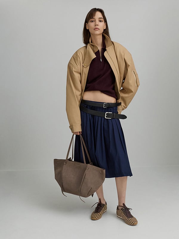 Frosted White Textured Elongated Shoulder Bag - CHARLES & KEITH