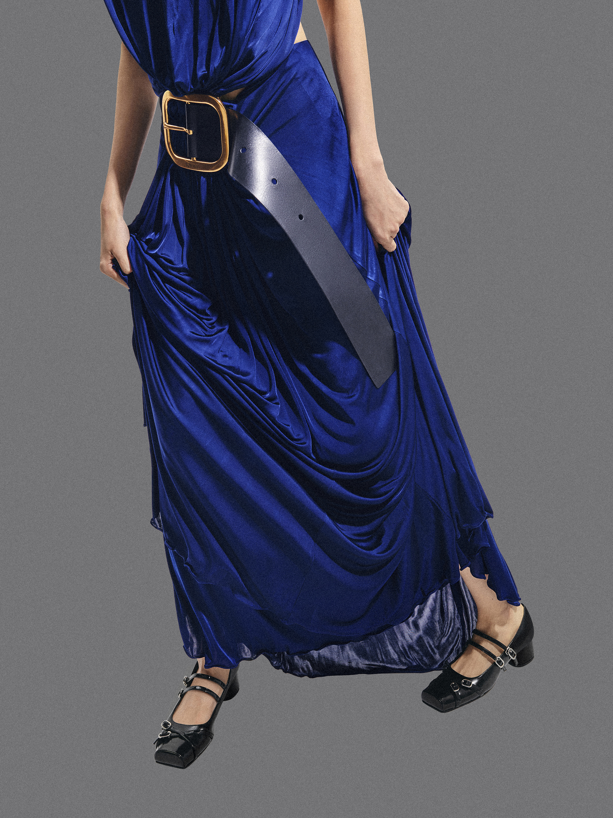 حذاء بامب ماري جين من مجموعة جانيس بحزامين بإبزيم, صندوق أسود, hi-res