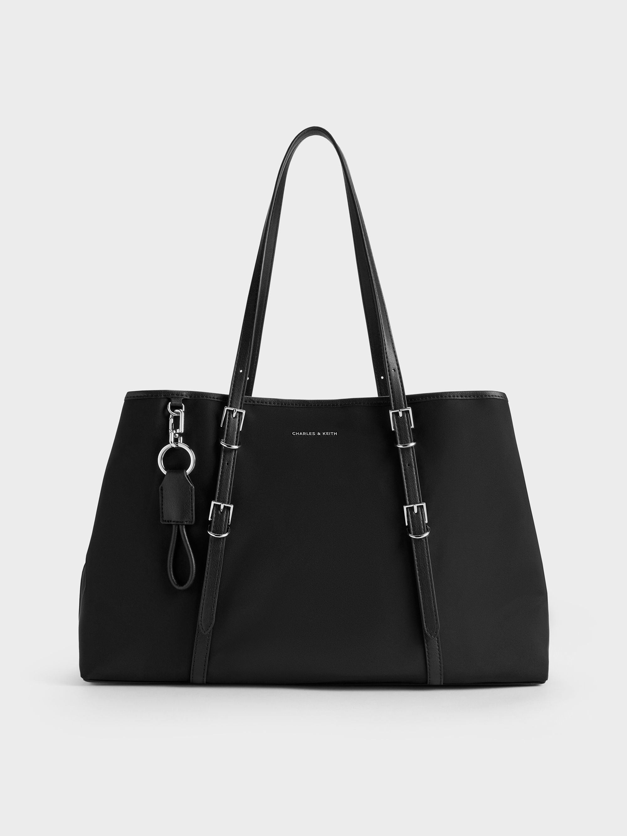 Noir Levy Nylon Tote Bag - Noir - CHARLES & KEITH AE