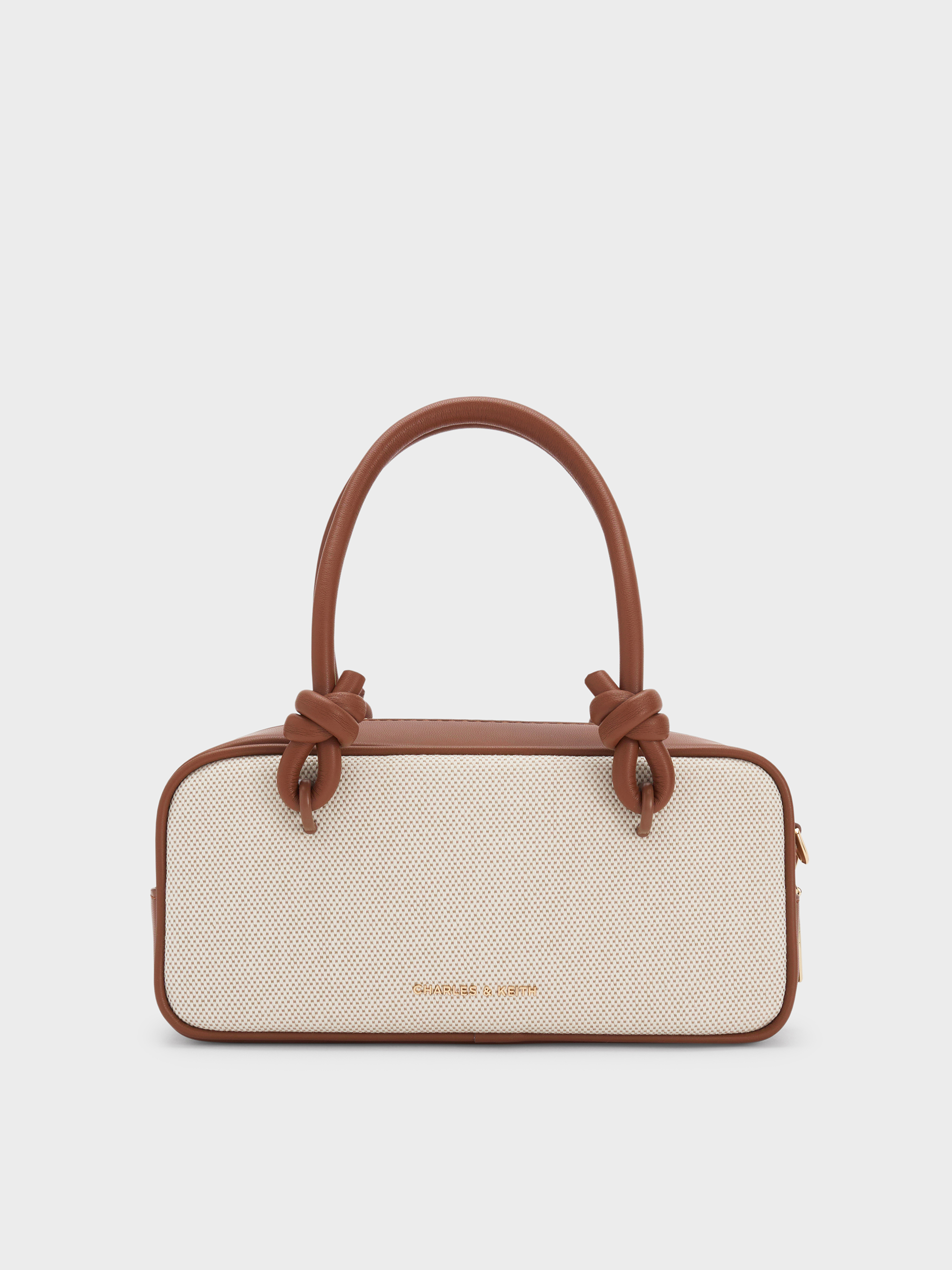Taupe Sammie Canvas Knotted-Handle Boxy Bag - Taupe Canvas
