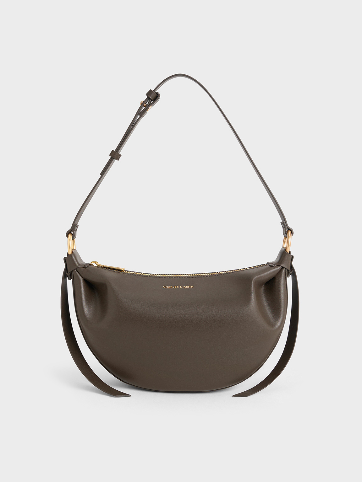 Dark Moss Calla Half-Moon Bag - Dark Moss - CHARLES & KEITH AE