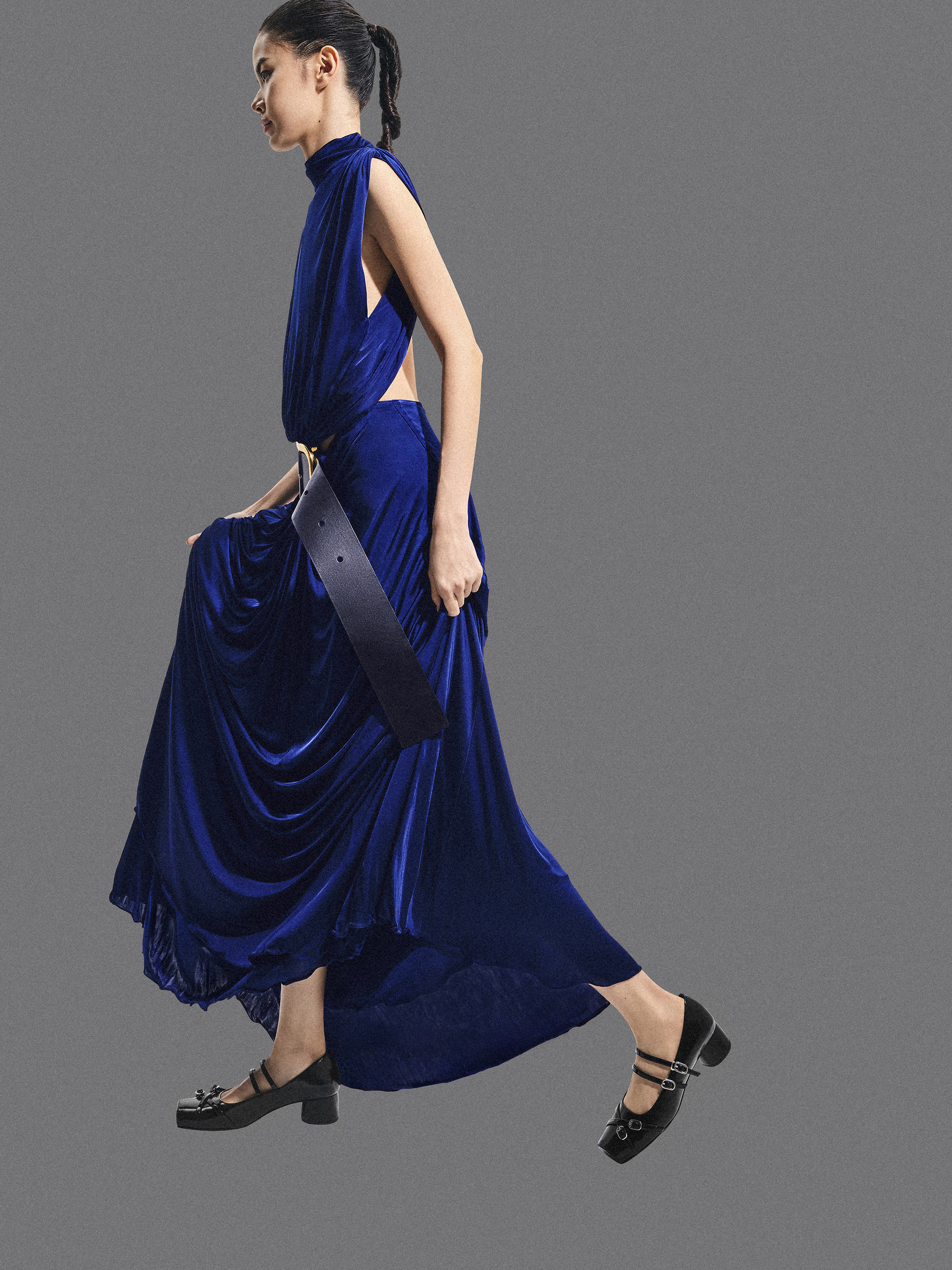 Janis Double-Strap Mary Jane Pumps, Black Boxed, hi-res