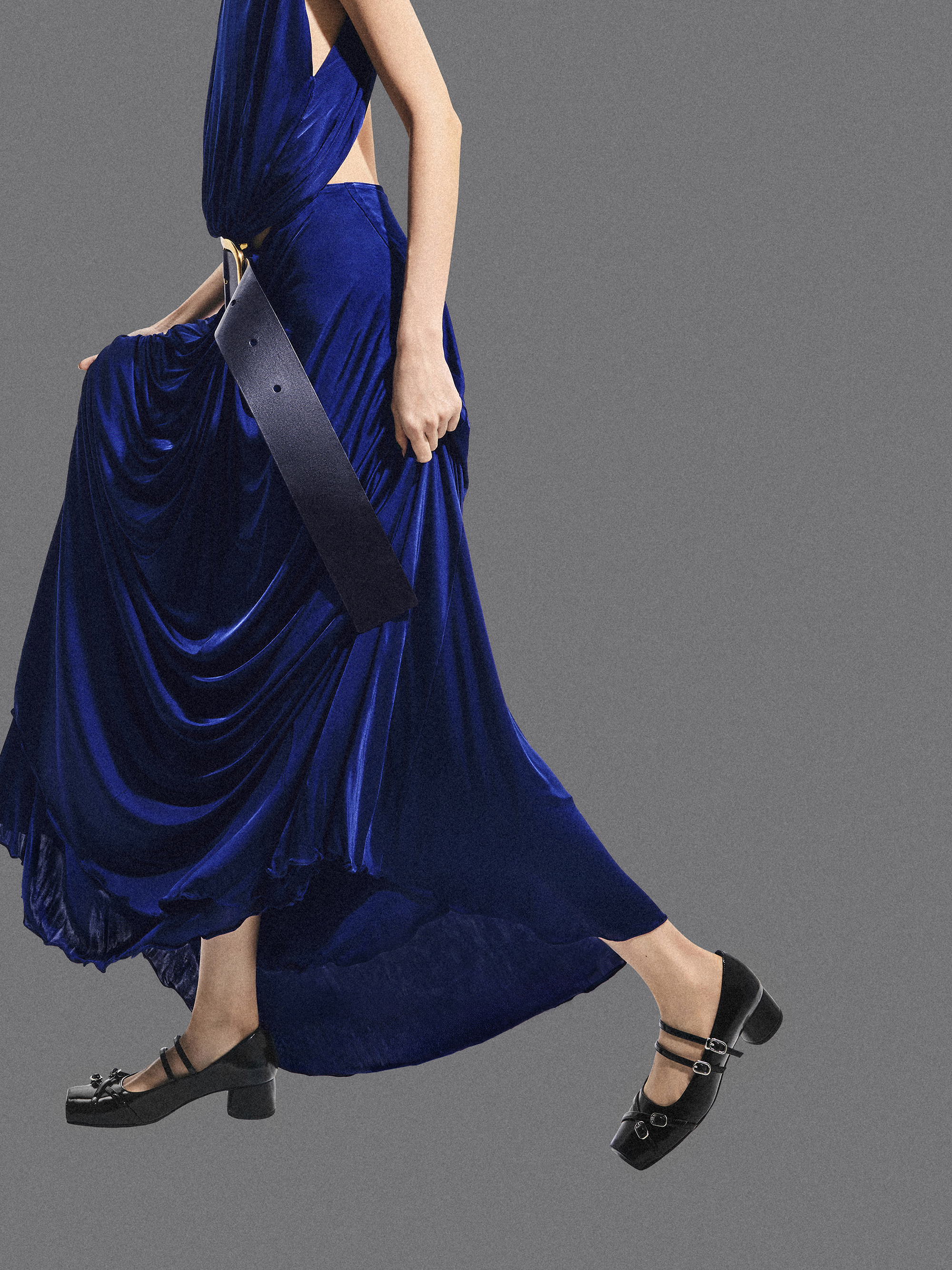 Janis Double-Strap Mary Jane Pumps, Black Boxed, hi-res