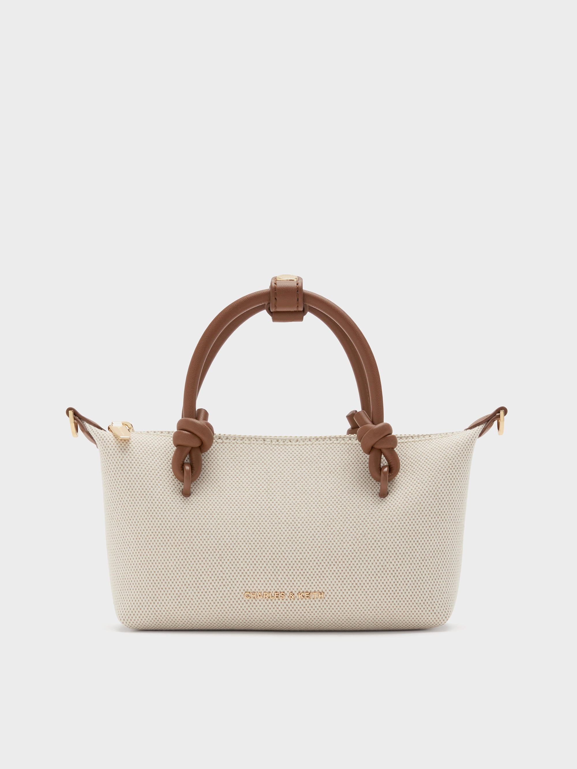 Chocolate Sammie Canvas Knotted-Handle Tote Bag - Chocolate