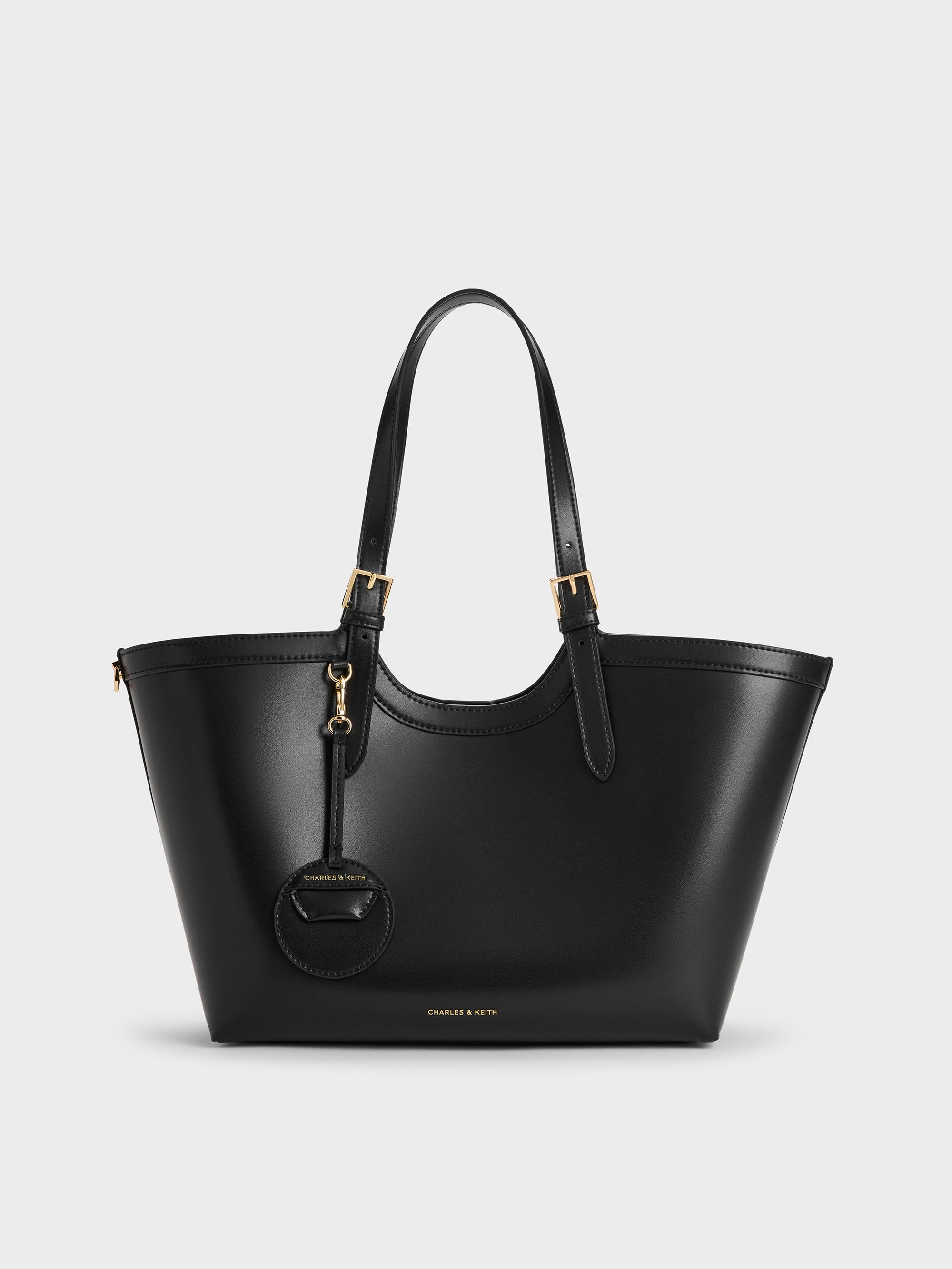 新品未使用タグ付き　CHARLES & KEITH ブラックトートバッグ　XL Black XL Enola Tote Bag - Black - CHARLES & KEITH AE